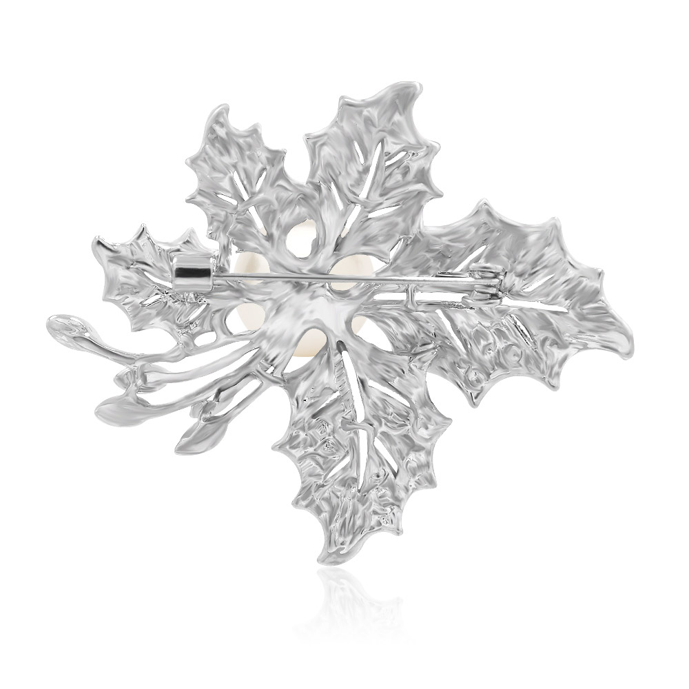 Wholesale Maple Leaf Brooch With Pearl